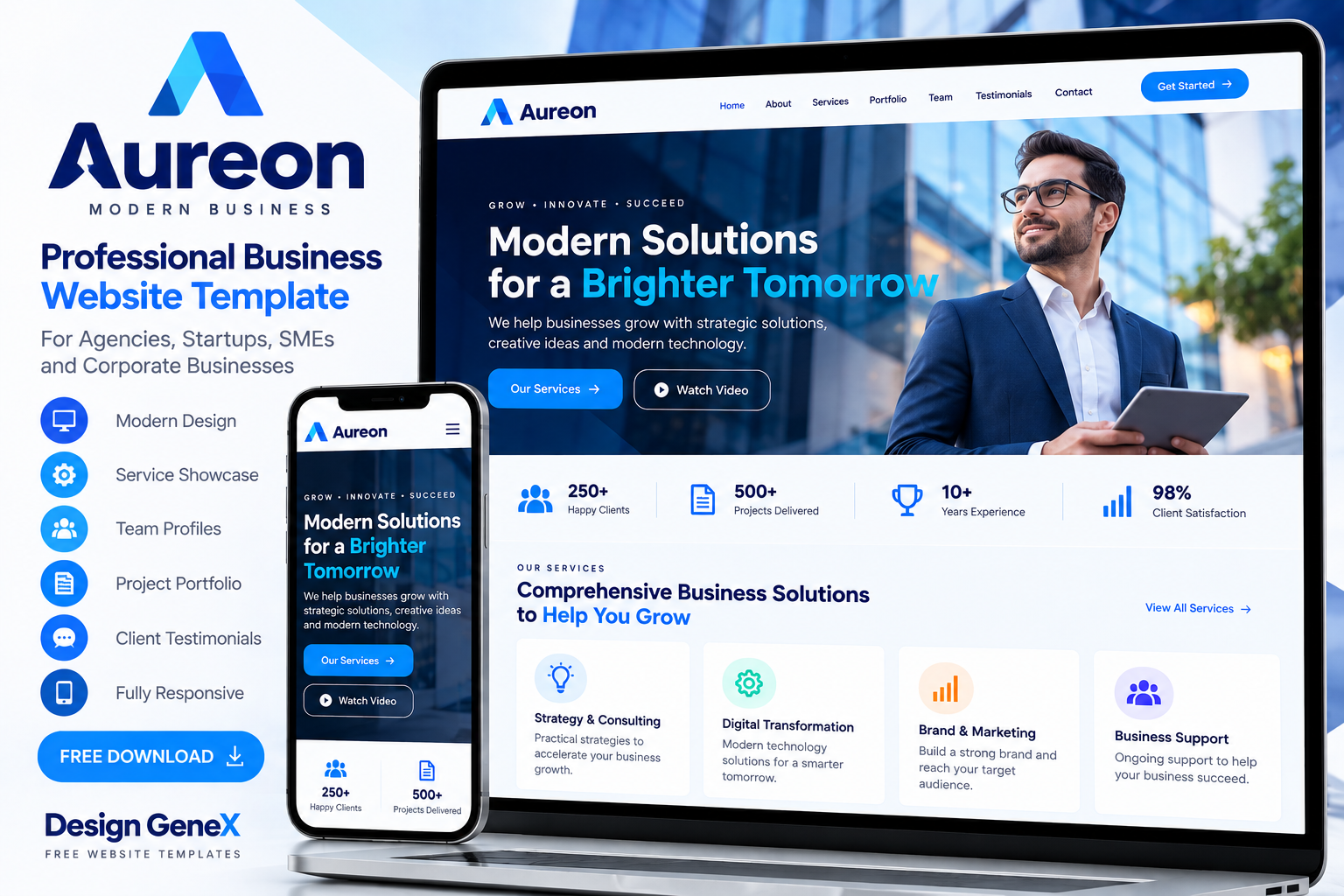 Aureon — Modern Business website design preview
