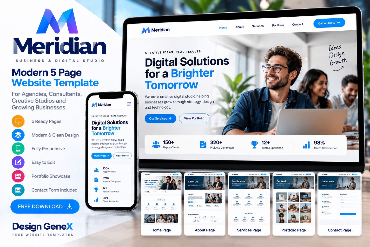 Meridian — Business & Digital Studio website design preview