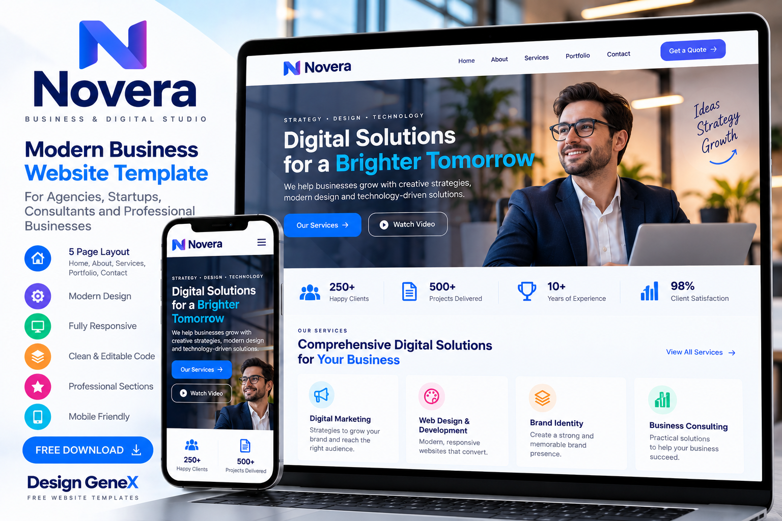 Novera — Business & Digital Studio website design preview